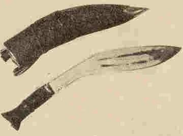 英國陸軍中，�歲塈L的冠格利彎刀，尼泊爾製造